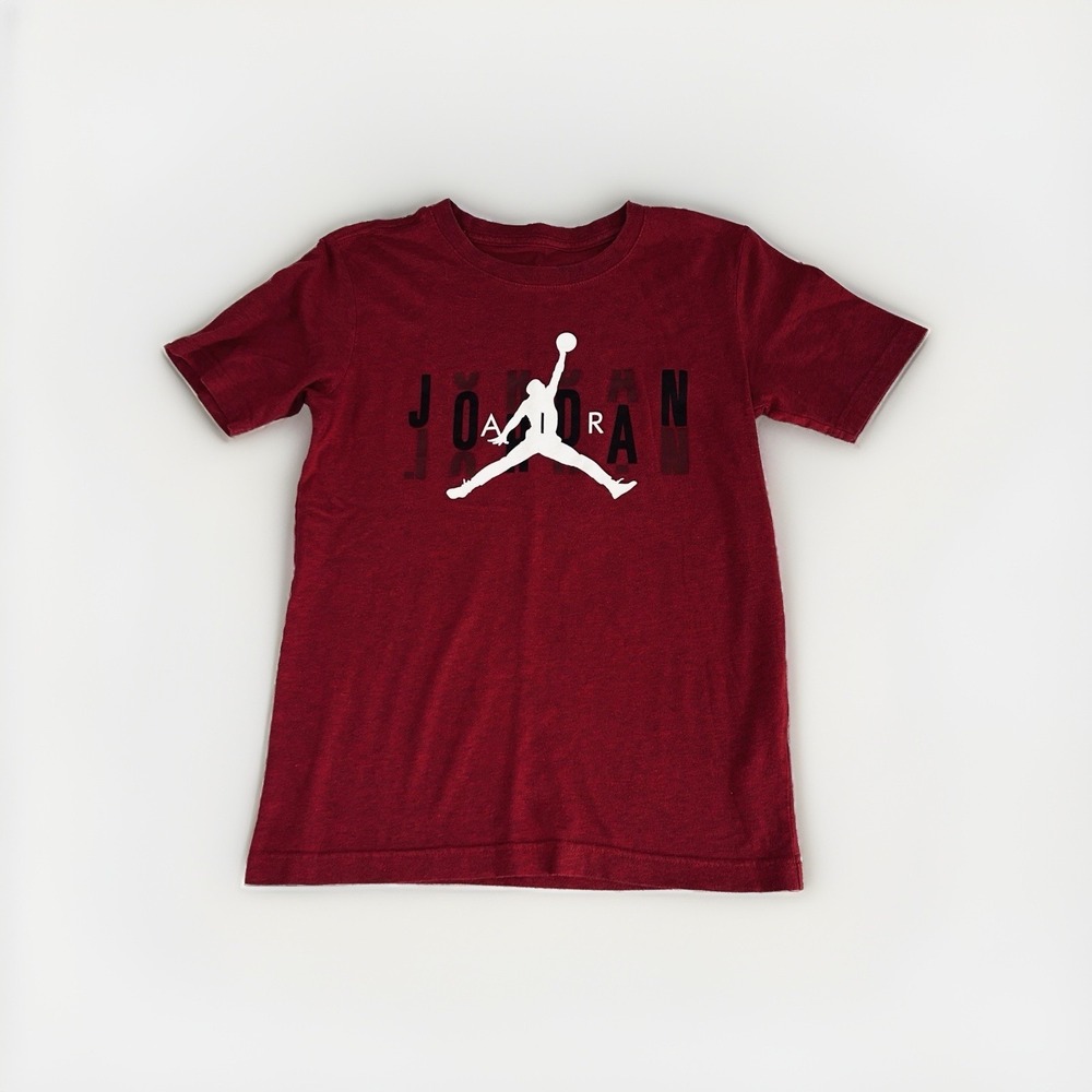 Air Jordan Tshirt Boys L Burgundy Jumpman Graphic Basketball Nike Y2k Streetwear